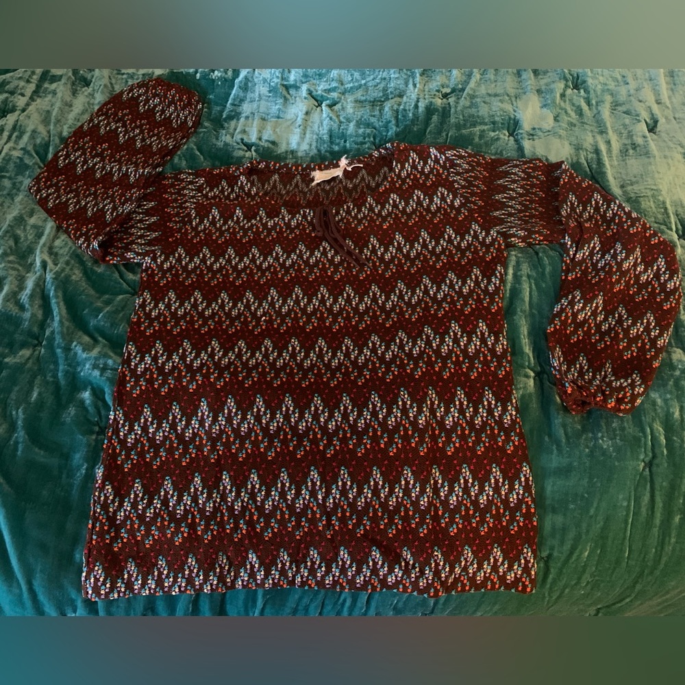 1970s Multi-Color Acrylic Long-Sleeve Knit Shirt
